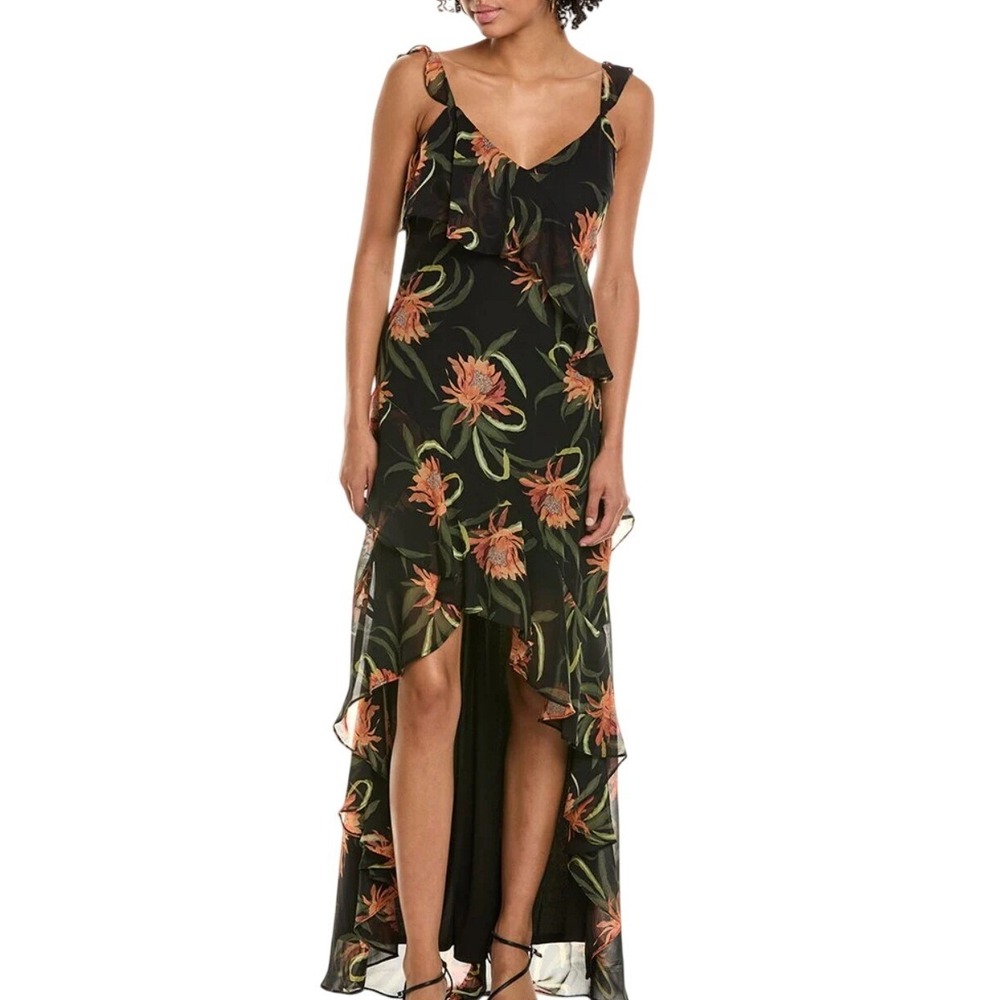 Zarr Collection floral dress high low Strapless evening formal wedding  8 new